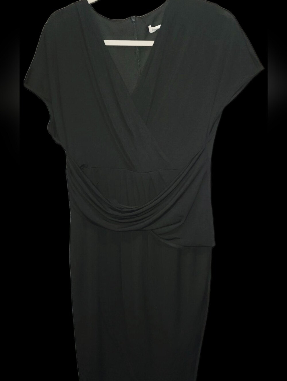 NWT! Jasambac Women's Wrap Hem Ruched Dress Short Sleeve V-Neck XL - Picture 2 of 6
